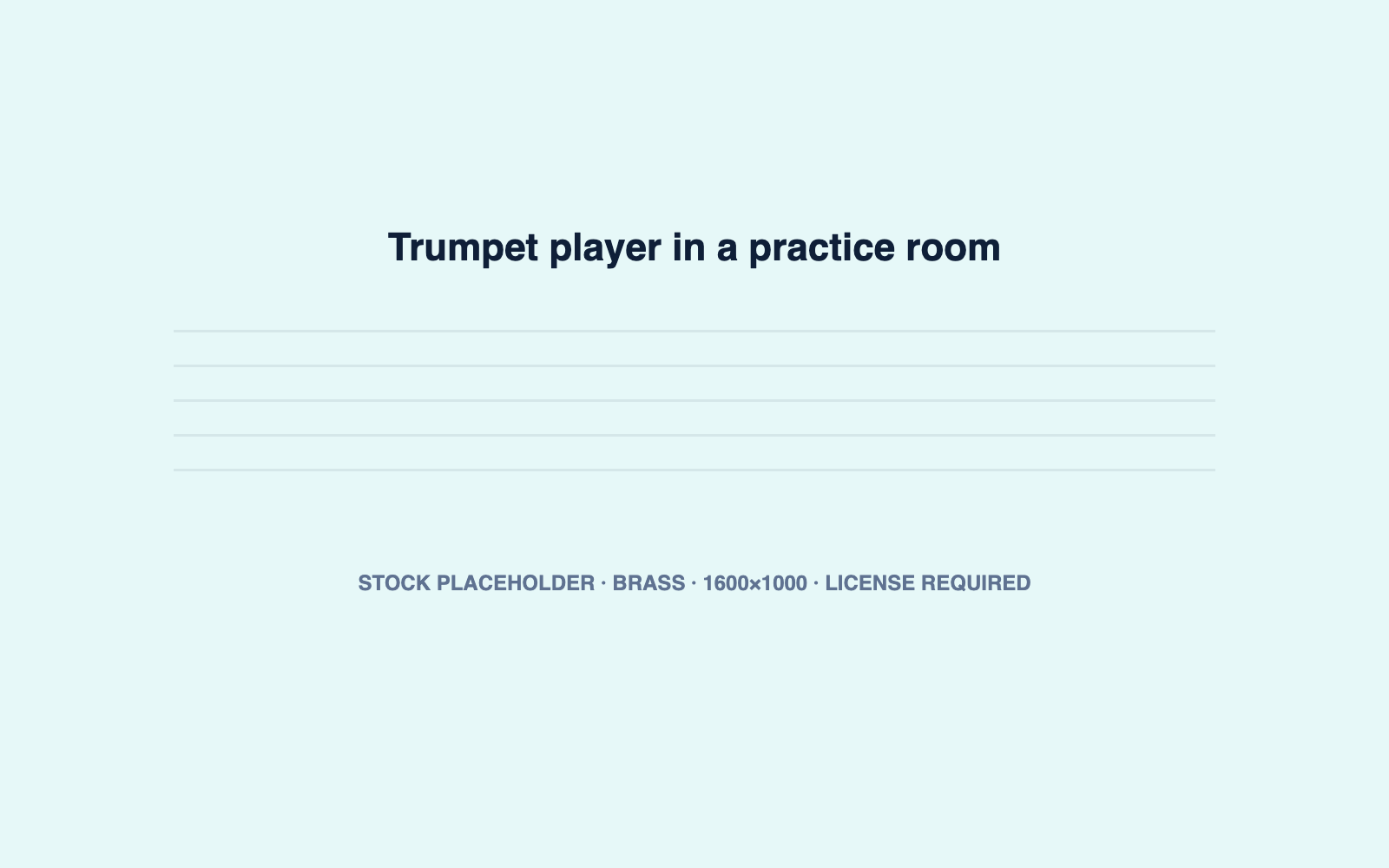 Trumpet player in a practice room